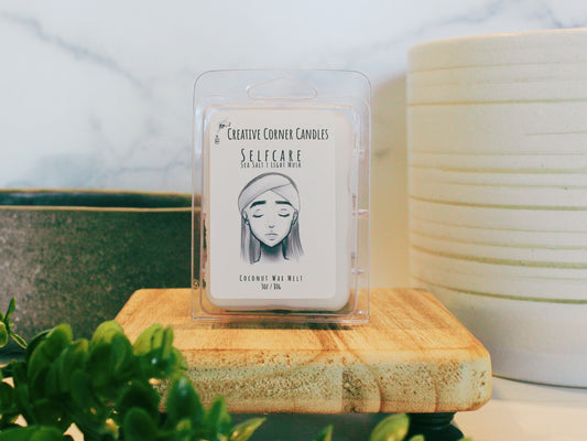 Indulge in tranquility with 'Selfcare' Coconut Soy Wax Melt. This premium wax melt, in an elegant presentation, emanates a calming aura. The label boasts a spa-inspired design, setting the tone for relaxation. Enjoy the luxurious blend of coconut and soy wax, ensuring a clean, enduring fragrance. Elevate your space with the serene scents of 'Selfcare' – perfect for creating a blissful atmosphere at home. Shop now for a rejuvenating experience with this exquisite coconut soy wax melt